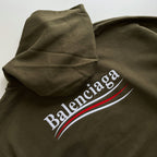Olive Cotton Chest Logo Pullover - Men's