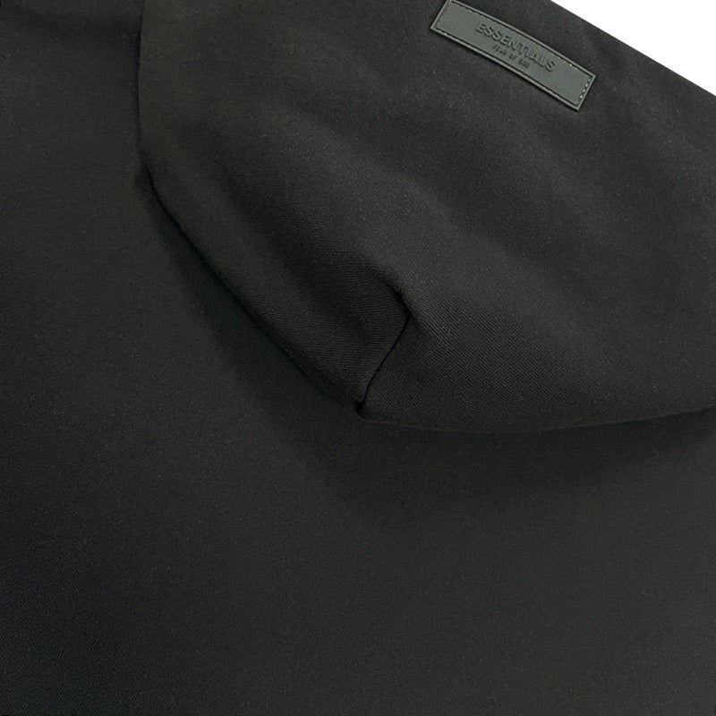 Black Cotton Logo Pullover - Men's