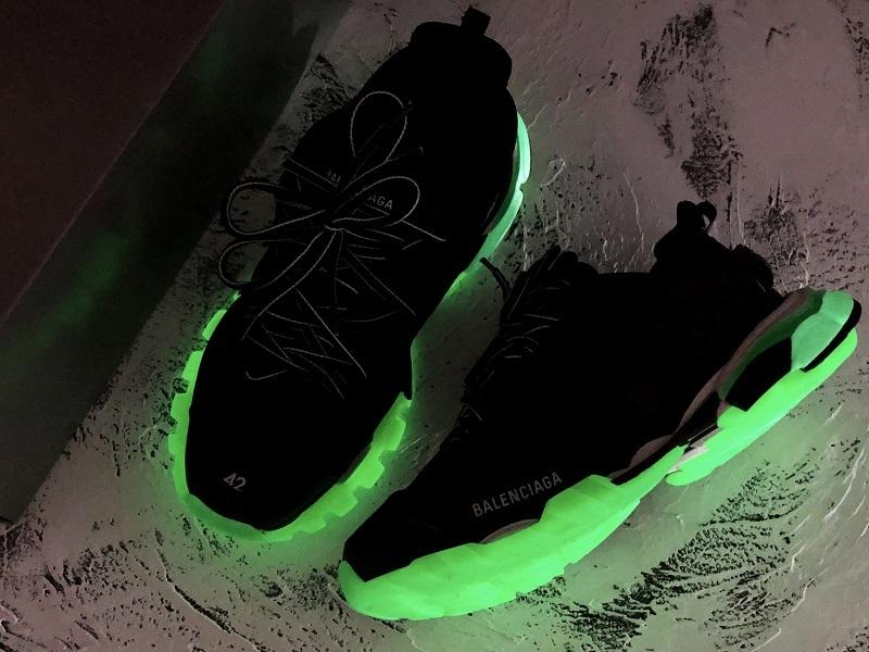 Track Black and Green Sneakers