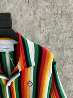 Rainbow Striped Silk Shirt - Men's