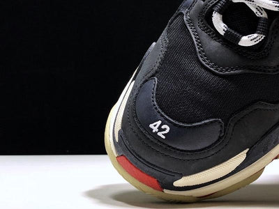Triple S Black Red and Navy Sneakers