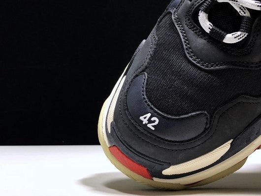 Triple S Black Red and Navy Sneakers