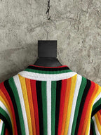 Rainbow Striped Silk Shirt - Men's