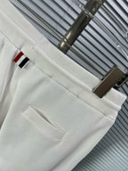 Grey Cotton Four-Bar Joggers - Men's