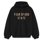 Black Cotton Gold Text Pullover - Men's