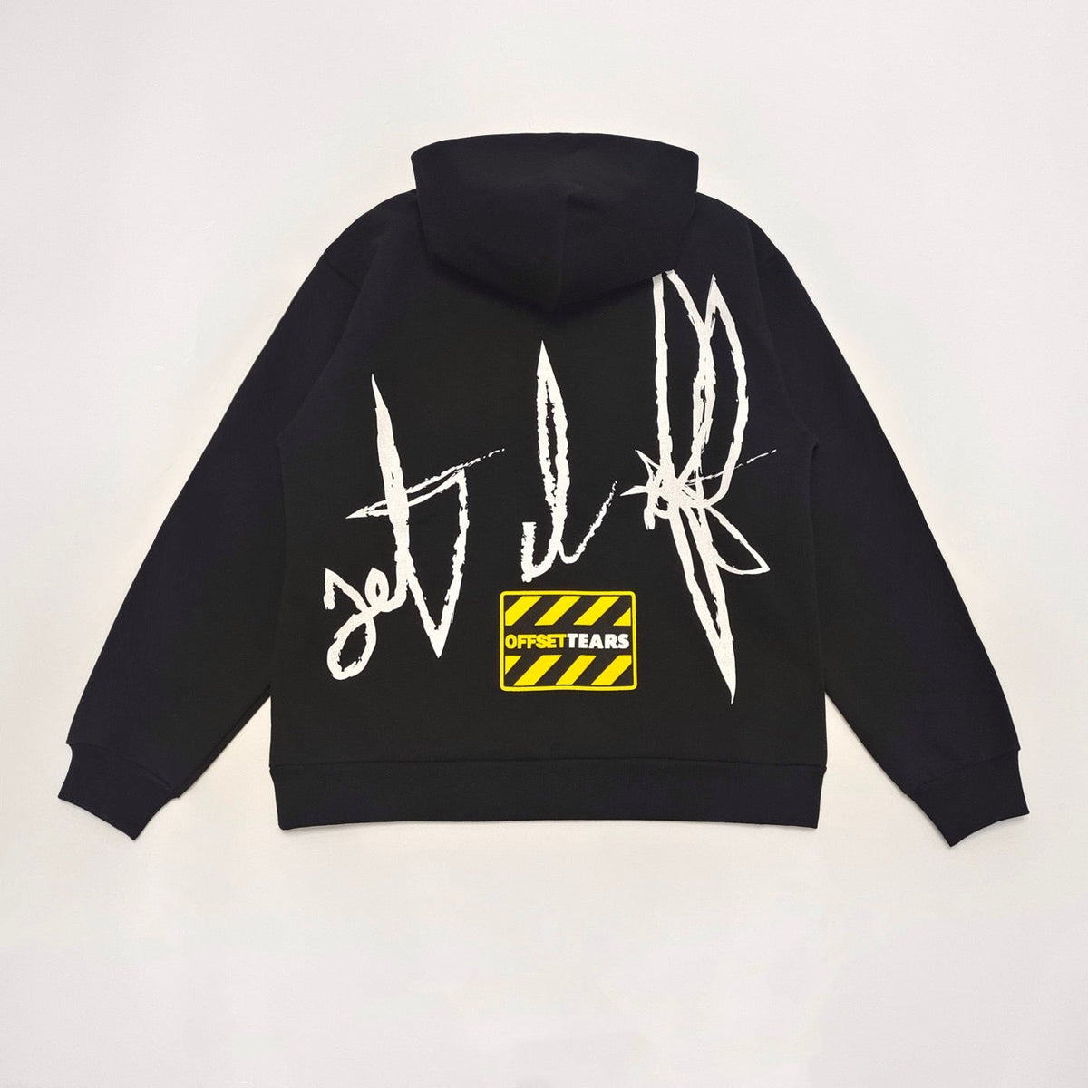 Black Cotton Print Pullover - Men's