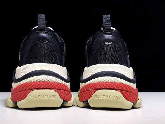 Triple S Black Red and Navy Sneakers