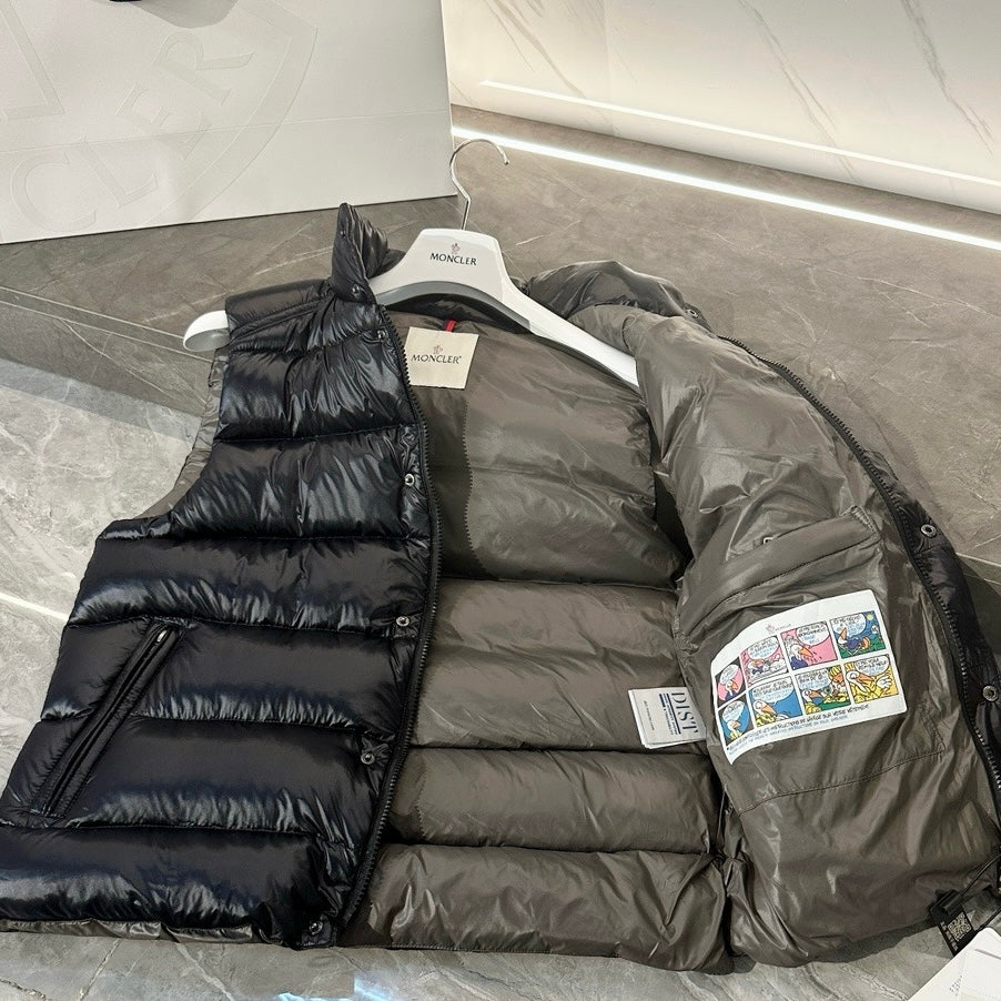 Black Nylon Glossy Gilet - Men's