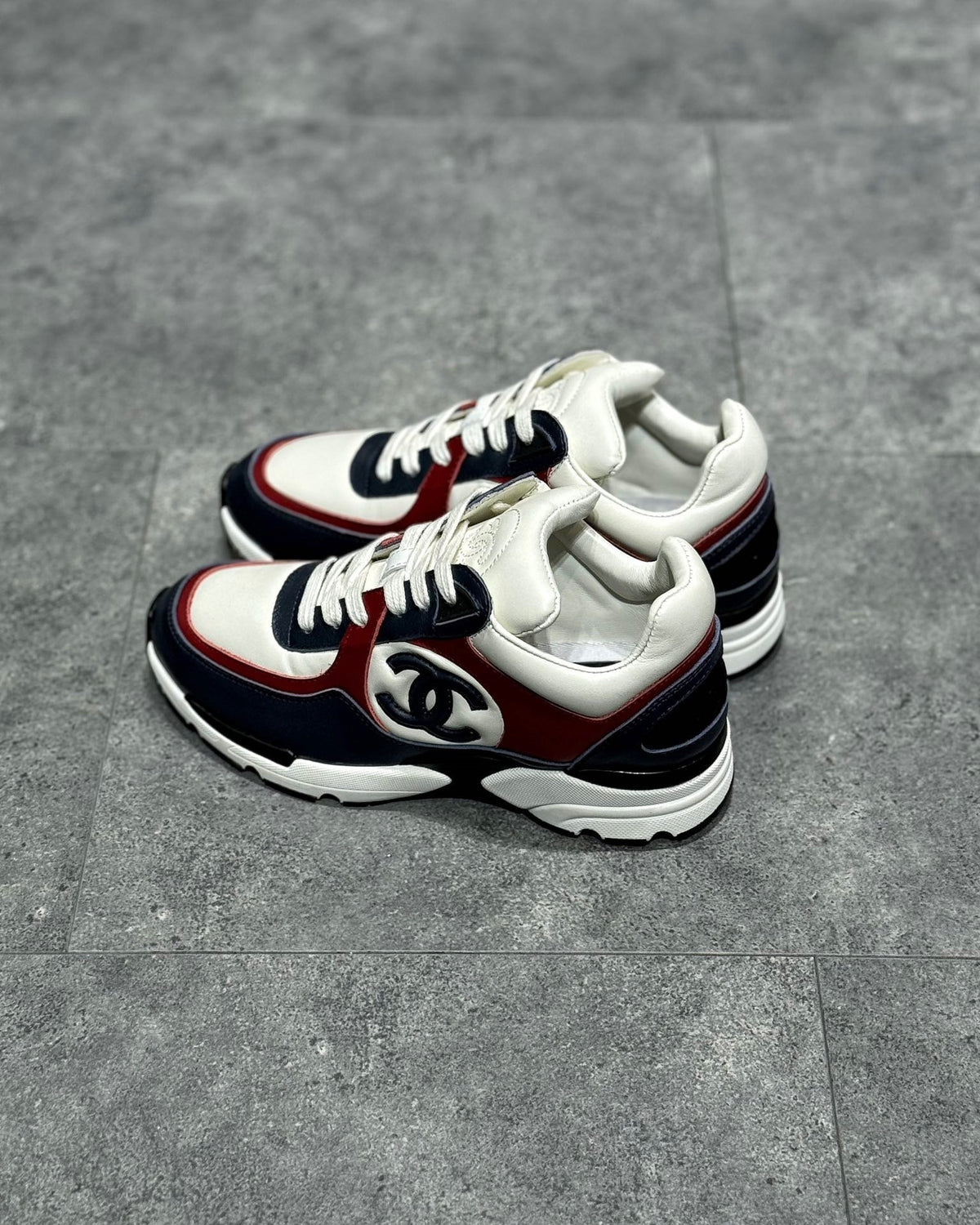White Mesh Colourblock Chunky - Women's