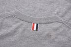 Grey Wool Four-Bar Crewneck - Men's