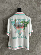 Pastel Trim Silk Shirt - Men's