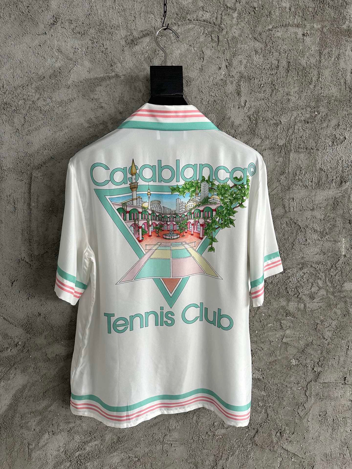 Pastel Trim Silk Shirt - Men's