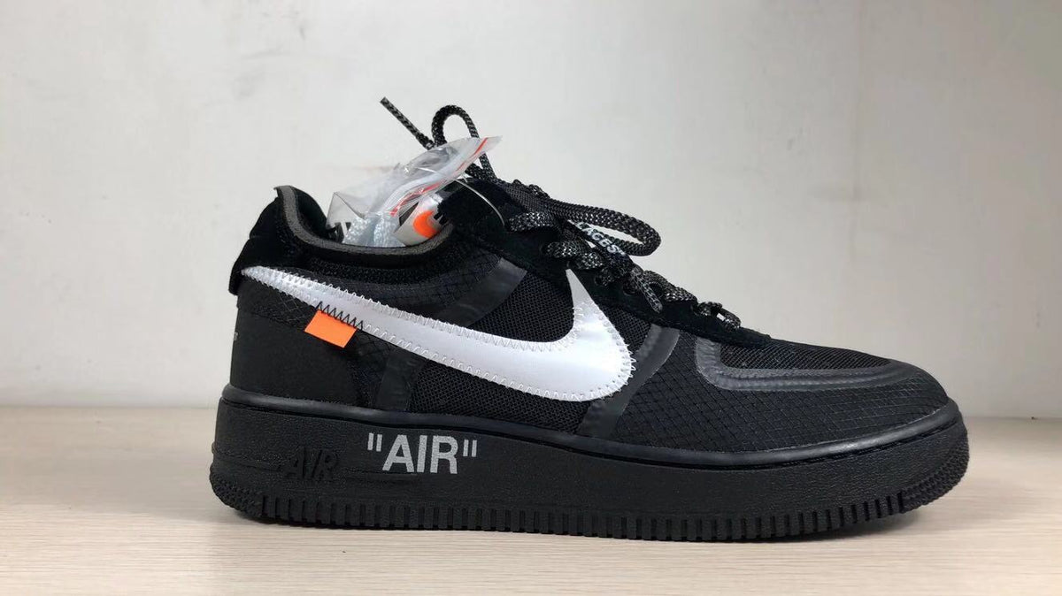 Black Leather Contrast Swoosh Low-Top - Men's