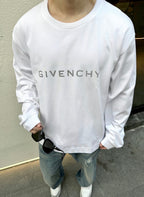 Black Cotton Lightning Print Long-Sleeve - Men's