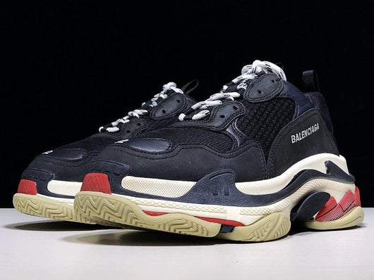Triple S Black Red and Navy Sneakers