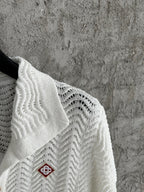 White Knit Pointelle Short-Sleeve - Men's