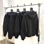 Black Cotton Embellished Pullover - Men's