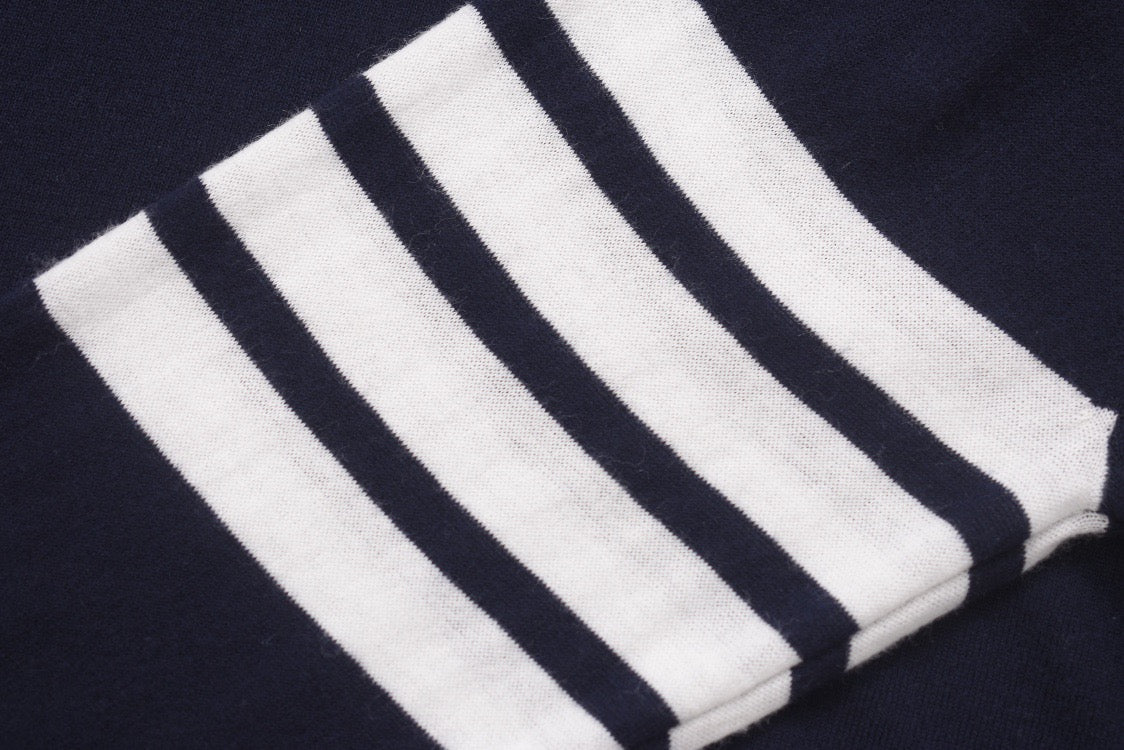 Grey Wool Four-Bar Crewneck - Men's