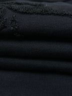 Black Cotton Tonal Emblem Crewneck - Men's