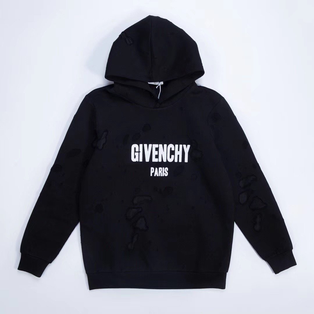 Black Cotton Logo Pullover - Men's