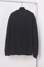 Black Cotton Bold Text Long-Sleeve - Men's