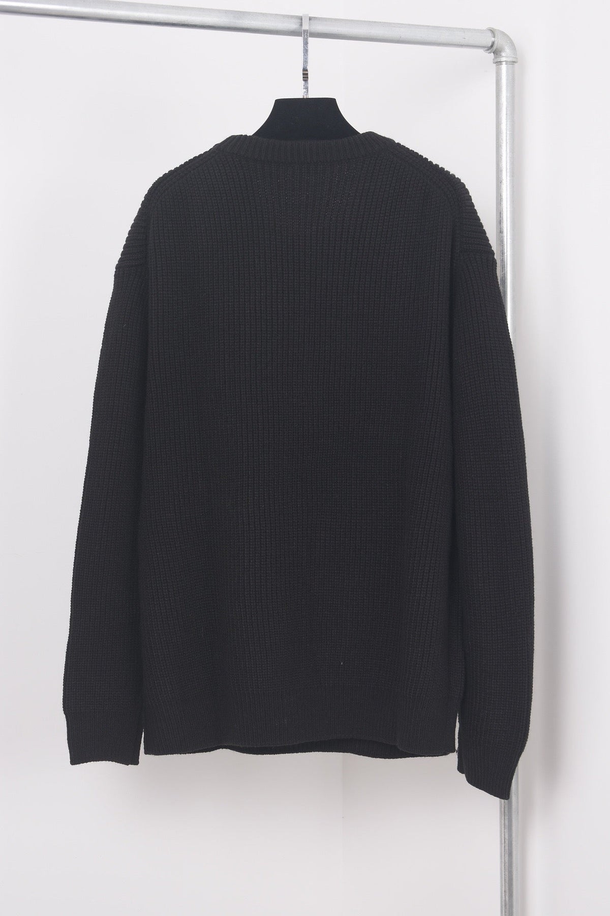Black Cotton Bold Text Long-Sleeve - Men's