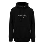 Black Cotton Text Logo Pullover - Men's