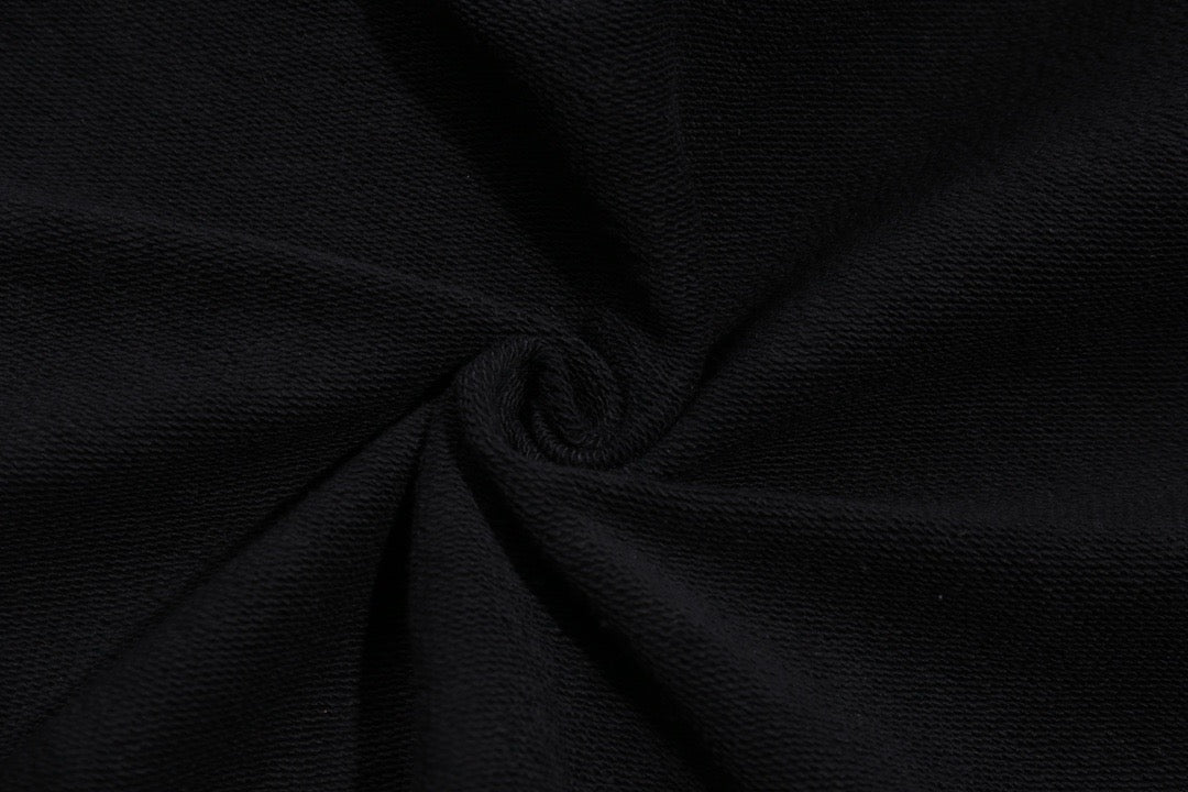 Black Cotton Tonal Graphic Pullover - Men's