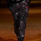 Black Cotton Web Print Pullover - Men's