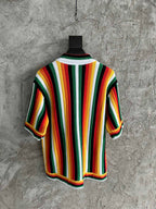 Rainbow Striped Silk Shirt - Men's