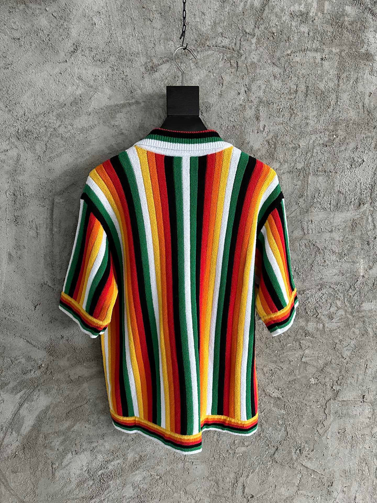 Rainbow Striped Silk Shirt - Men's