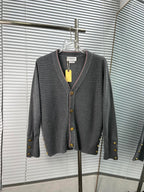 Grey Knit Cardigan - Men's