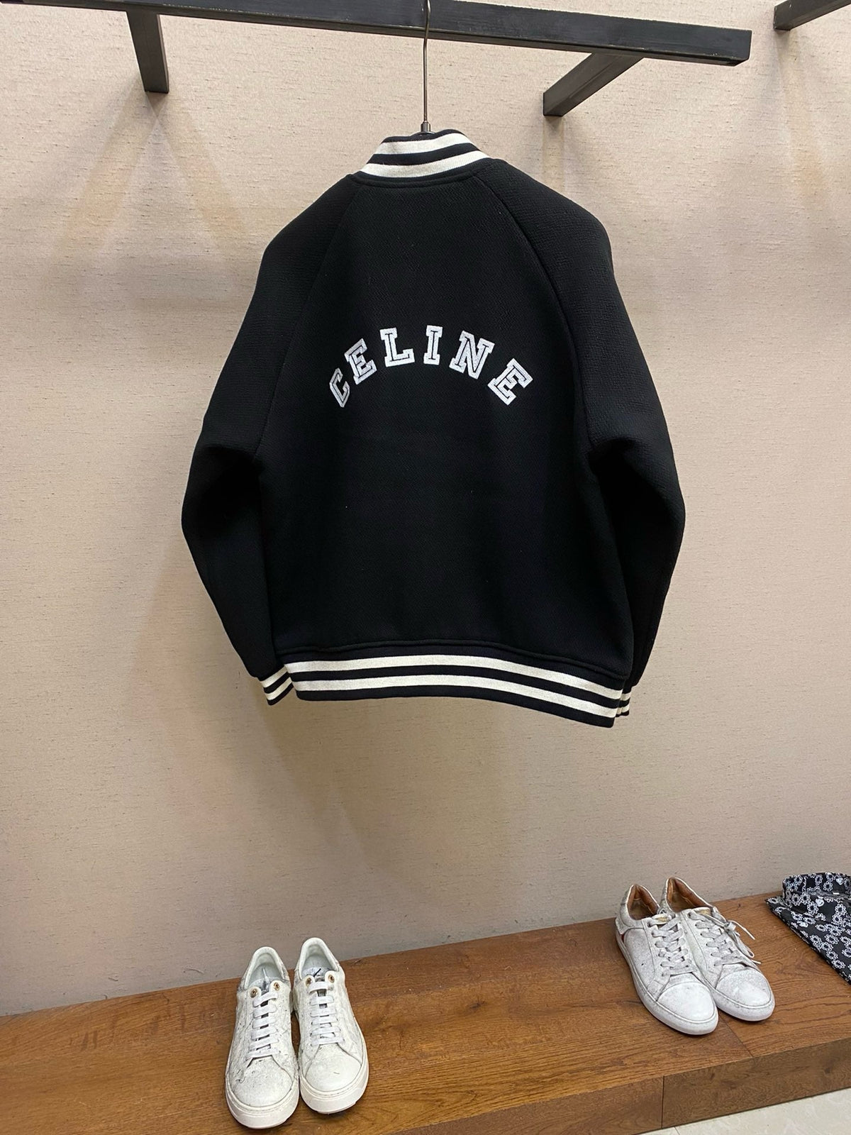 Black Wool Letter Varsity - Men's
