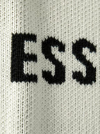 Cream Wool Text Logo Crewneck - Men's