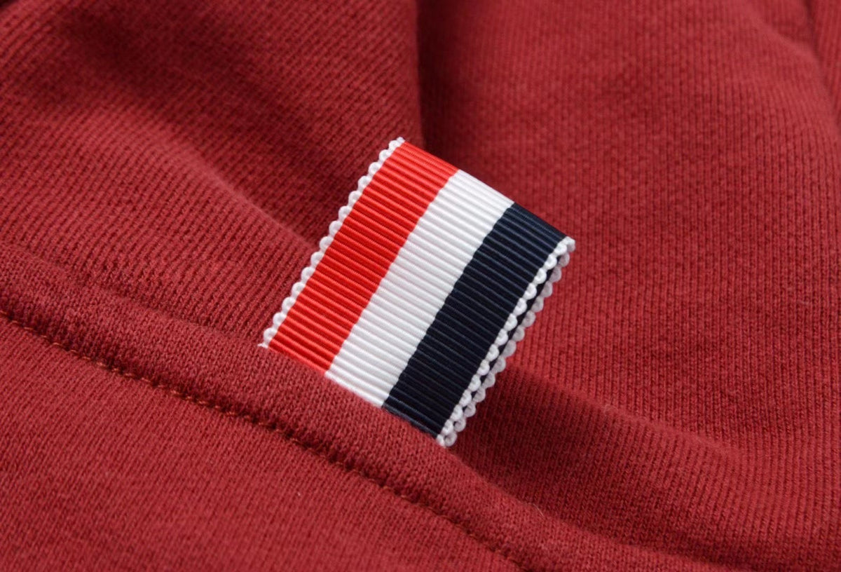 Grey Cotton Bar Stripe Pullover - Men's