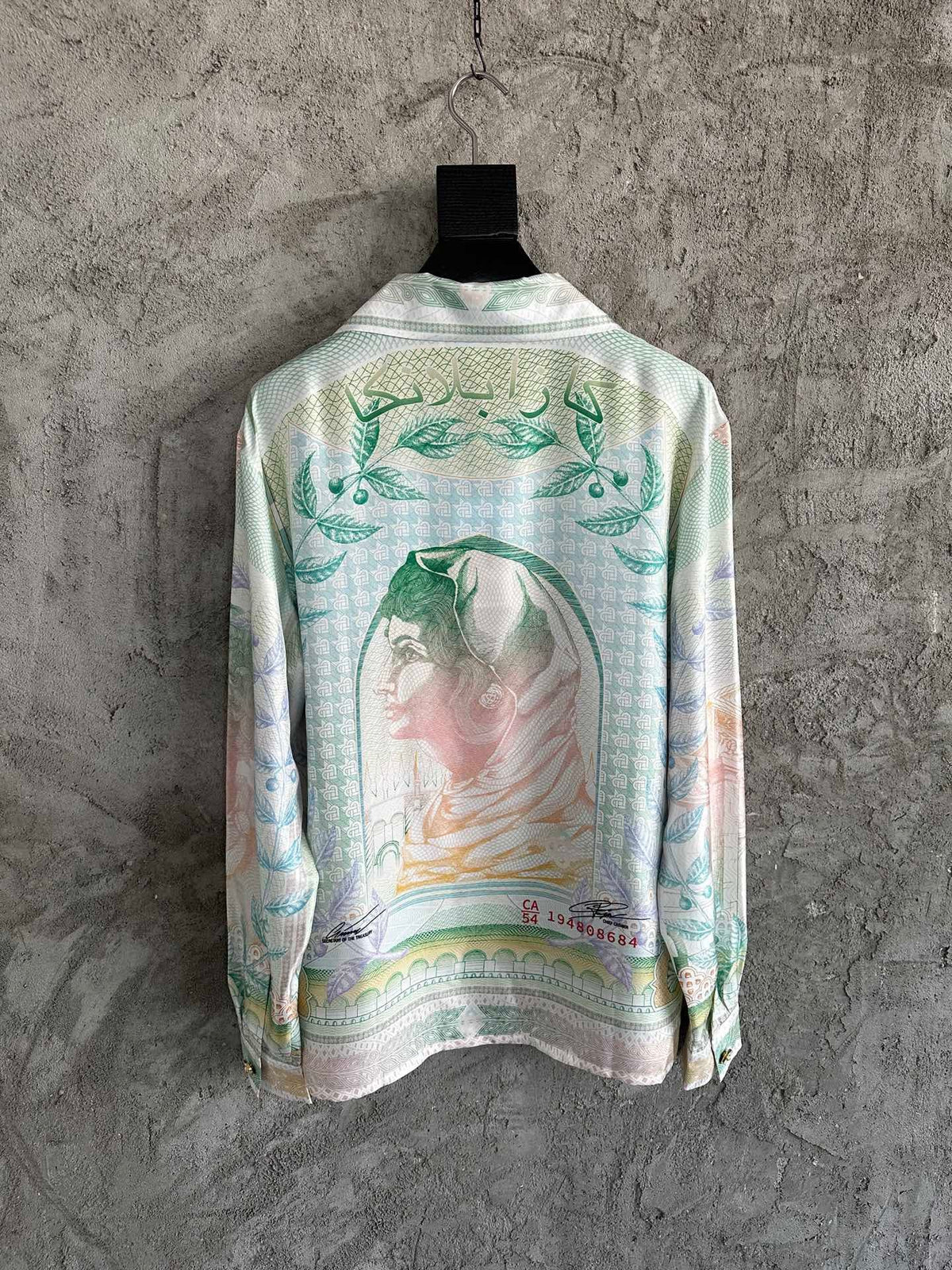 Muted Scenic Print Silk Shirt - Men's