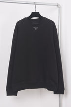 Black Cotton Triangle Logo Long-Sleeve - Men's