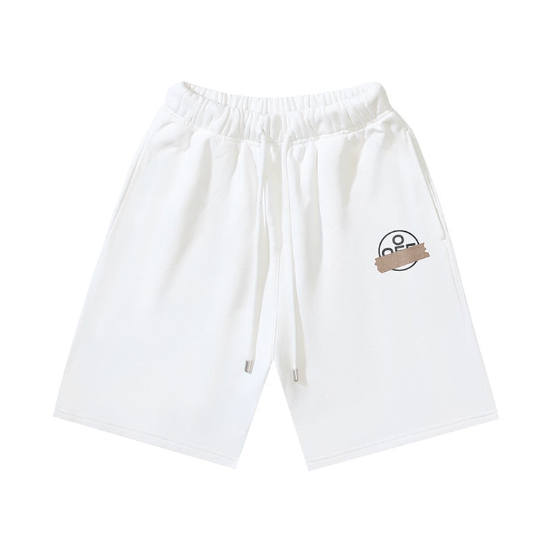 Black Cotton Cartoon Motif Drawstring - Men's