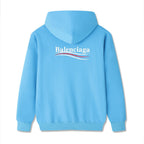 Blue Cotton Logo Pullover - Men's
