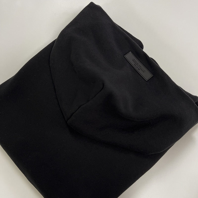Black Cotton Logo Pullover - Men's