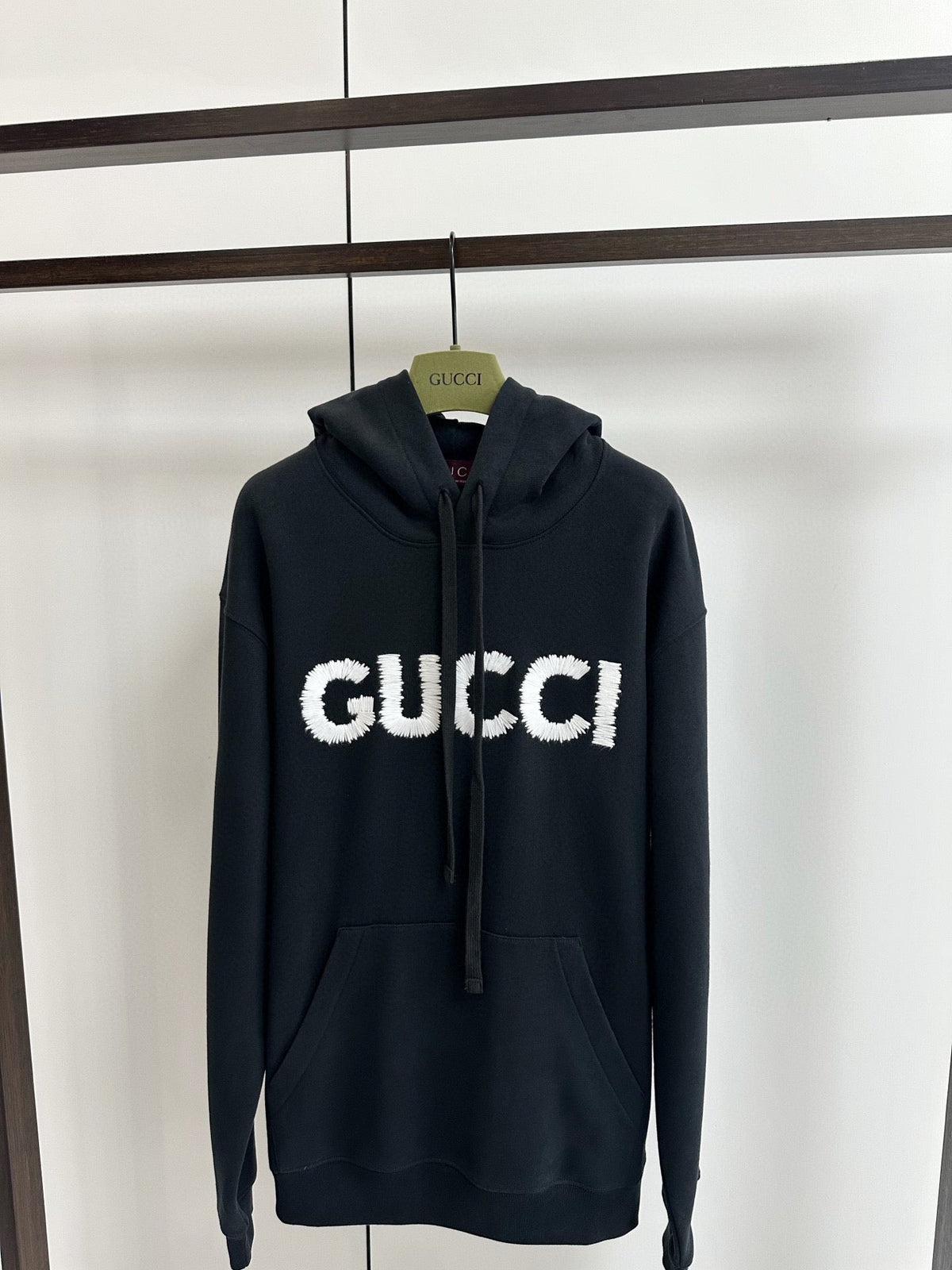 Black Cotton Bold Text Pullover - Men's