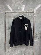 Black Cotton Heart Logo Pullover - Men's