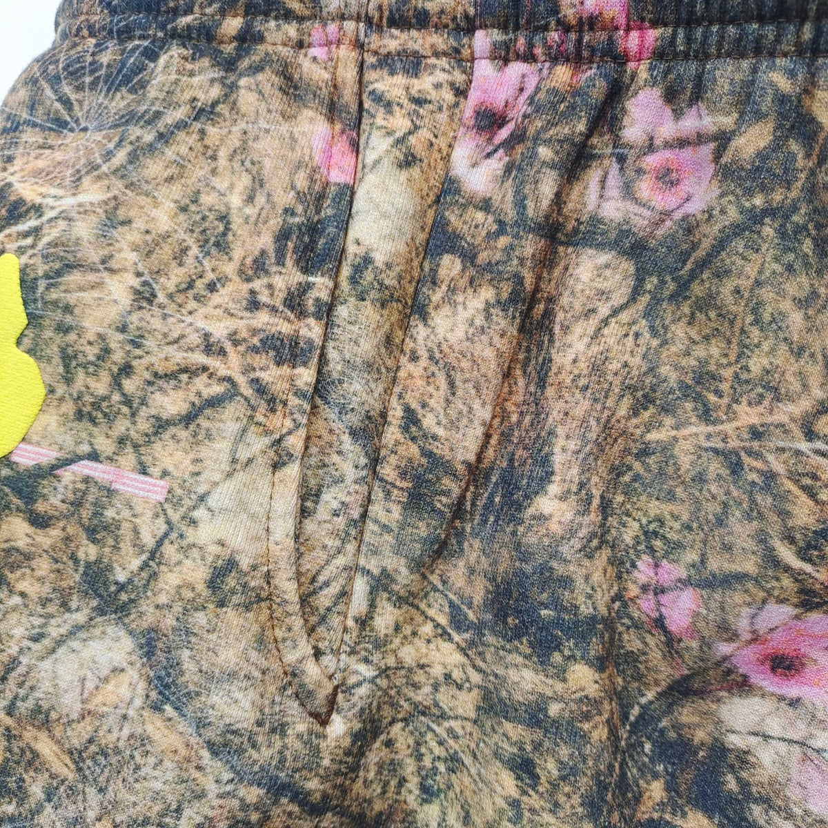 Green Cotton Camo Print Joggers - Men's