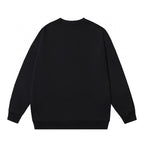 Black Cotton Gothic Text Crewneck - Men's