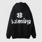 Black Cotton Back Print Pullover - Men's