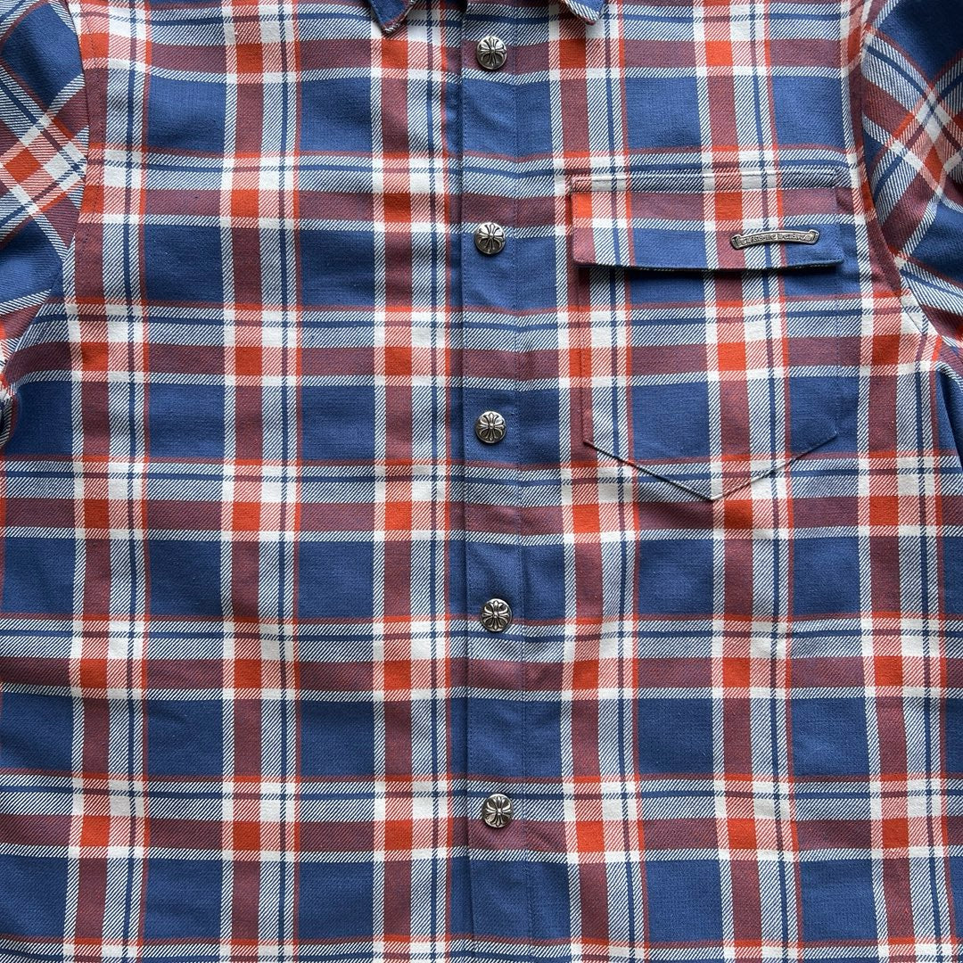 Blue Flannel Printed Sleeve Long-Sleeve - Men's