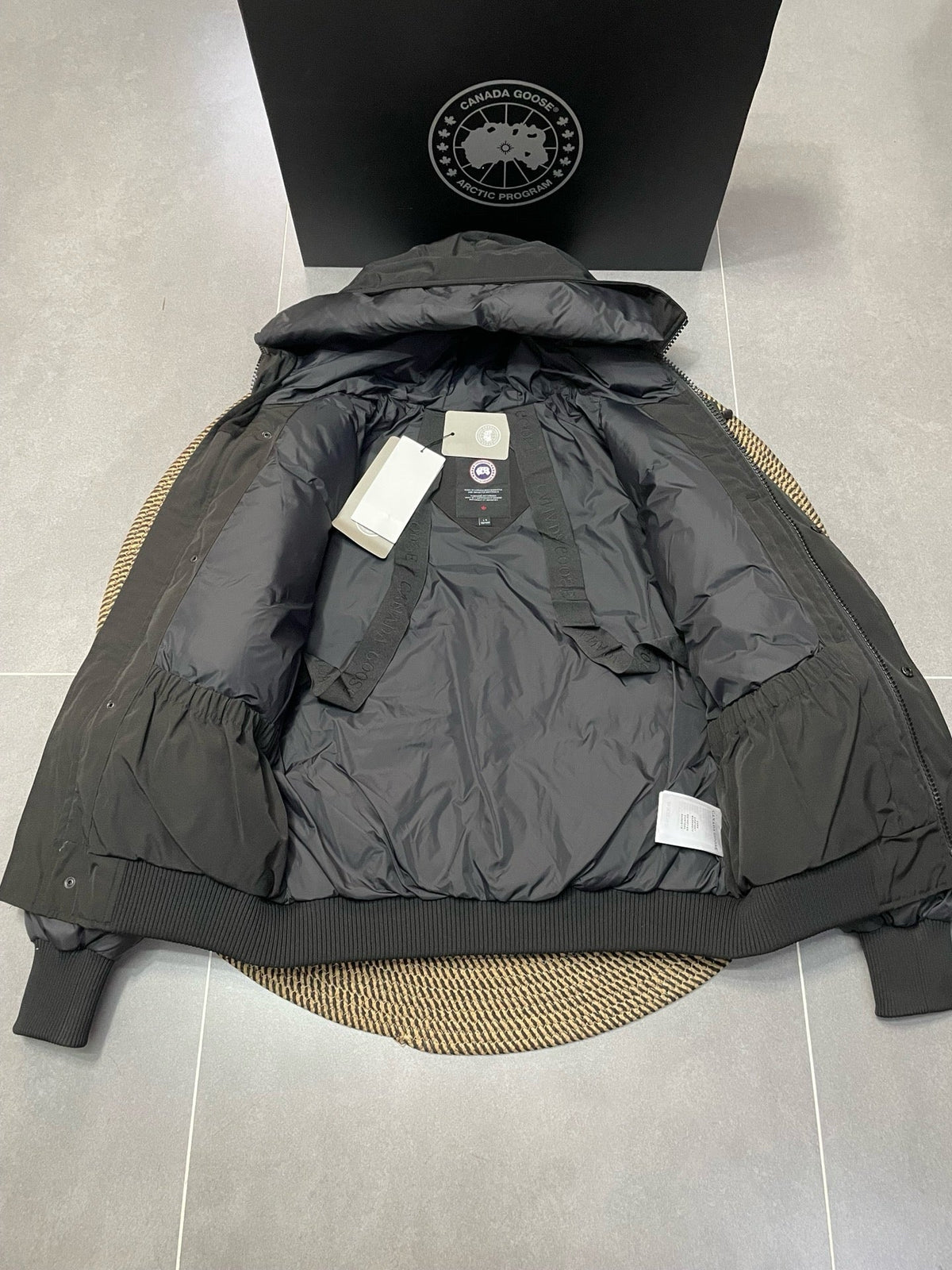 Black and White Puffer Jacket - Men's