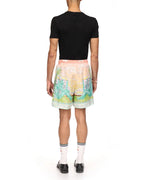 Scenic Print Silk Shorts - Men's