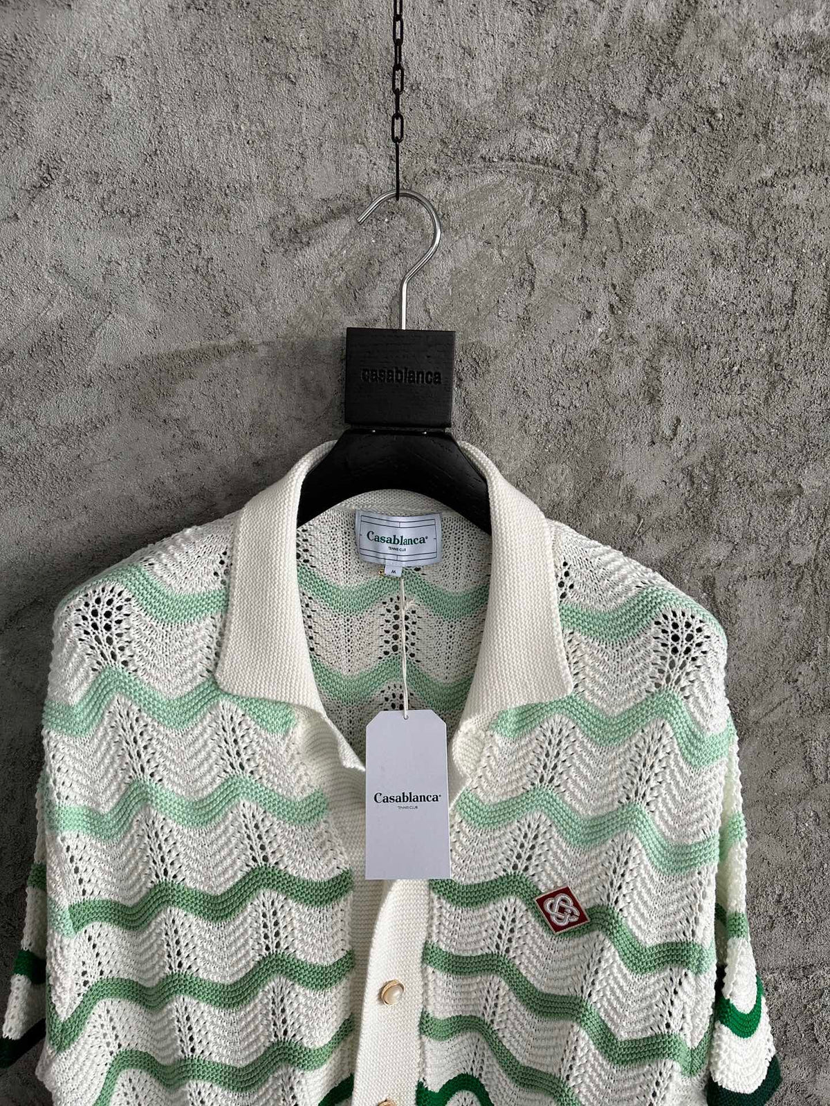 Green Wave Knit Shirt - Men's