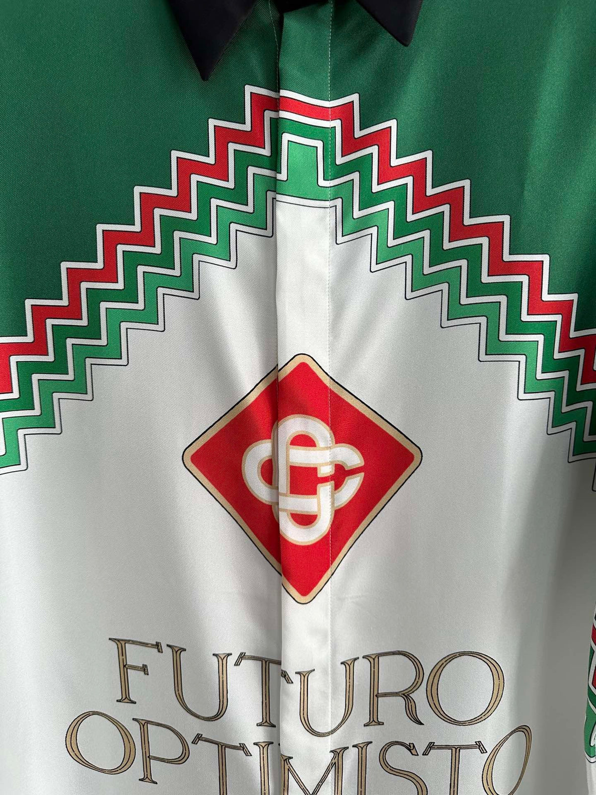 Futuro Optimisto Print Silk Polo Shirt - Men's